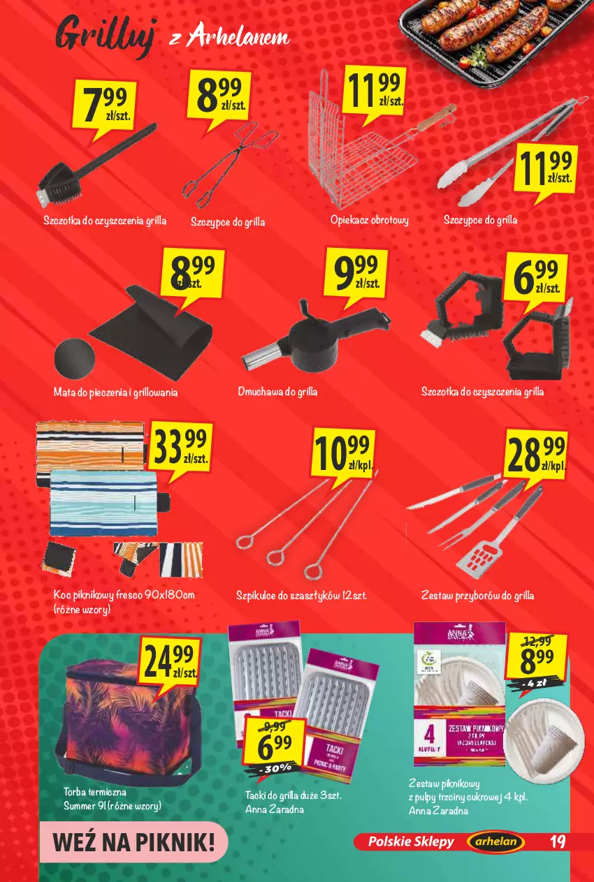 Gazetka promocyjna Arhelan - Gazetka - ważna 24.04 do 10.05.2026 - strona 19 - produkty: Fresco, Grill, Koc, Piec, Szczotka, Szczypce, Torba