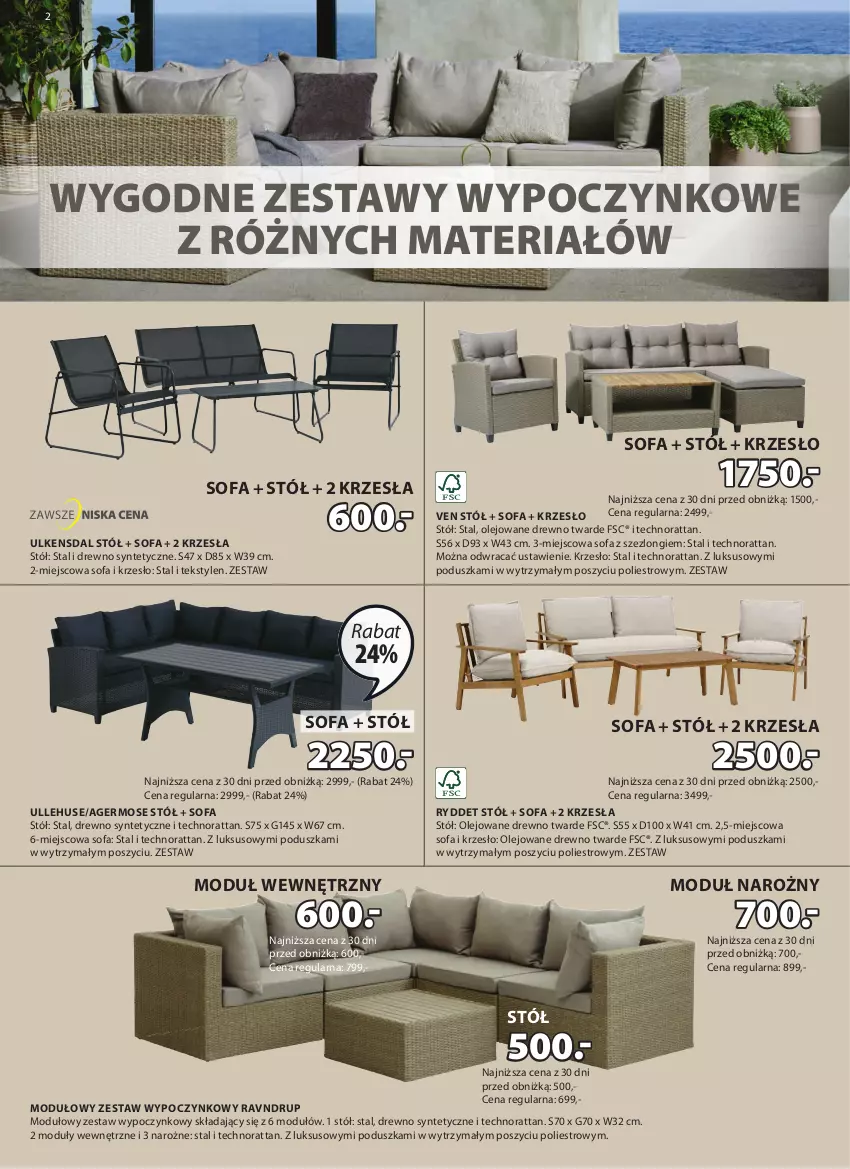 Gazetka promocyjna Jysk - Oferta tygodnia - ważna 24.04 do 12.05.2024 - strona 3 - produkty: Fa, Krzesło, Olej, Poduszka, Sofa, Stół, Szezlong