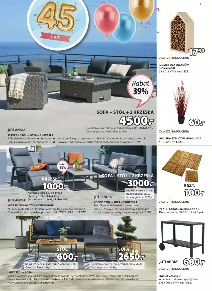 Gazetka promocyjna Jysk - Oferta tygodnia - ważna 24.04 do 12.05.2024 - strona 4 - produkty: Cement, Fa, Krzesło, Olej, Poduszka, Roślina sztuczna, Sofa, Sok, Stół, Szezlong, Top