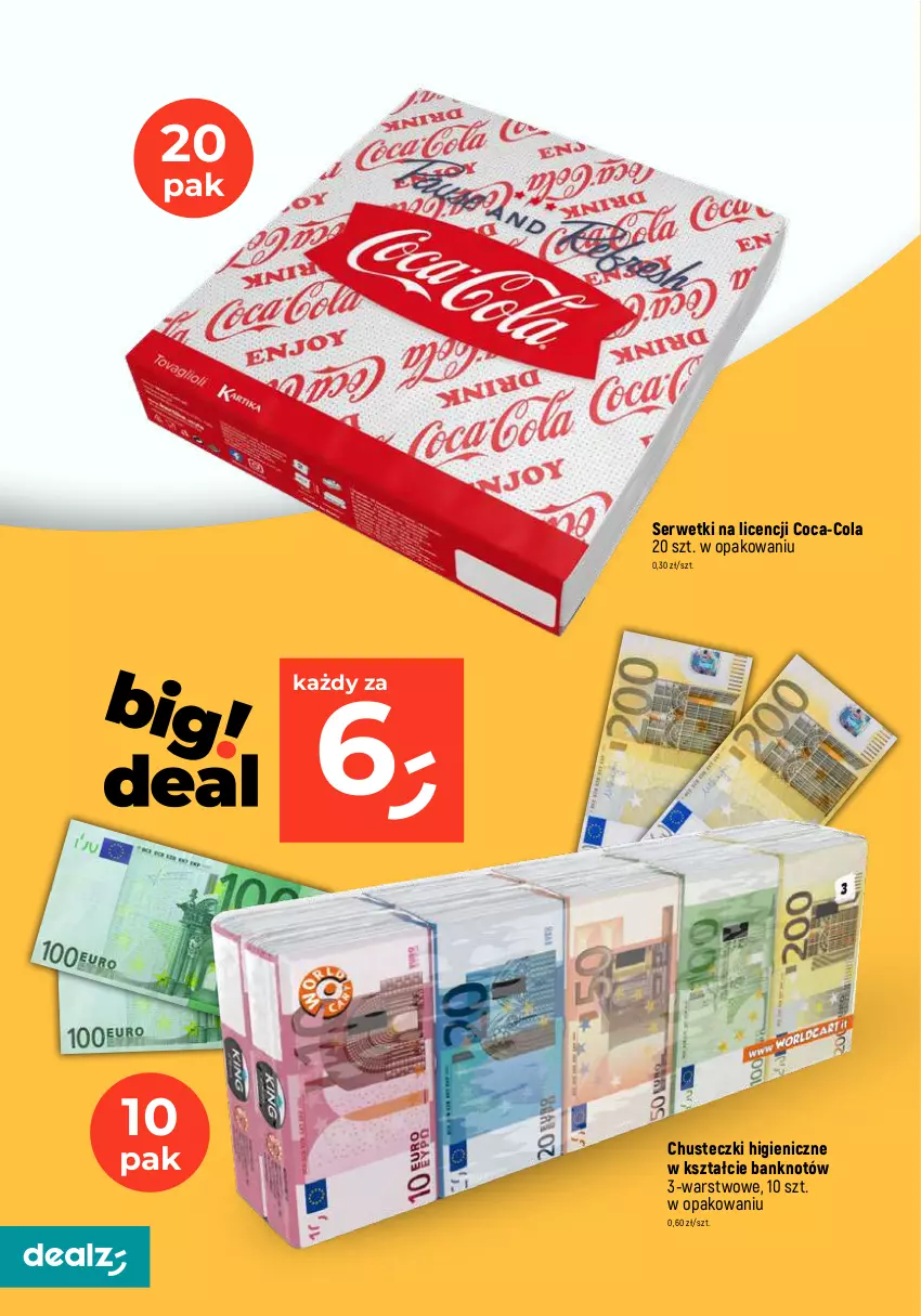 Gazetka promocyjna Dealz - MAKE A DEALZ - ważna 27.12.2023 do 03.01.2024 - strona 24 - produkty: Chusteczki, Coca-Cola, Ser, Serwetki