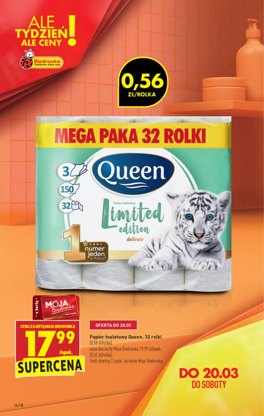 Gazetka promocyjna Biedronka - W tym tygodniu - ważna 18.03 do 24.03.2021 - strona 14 - produkty: Dron, Papier, Papier toaletowy, Rolki