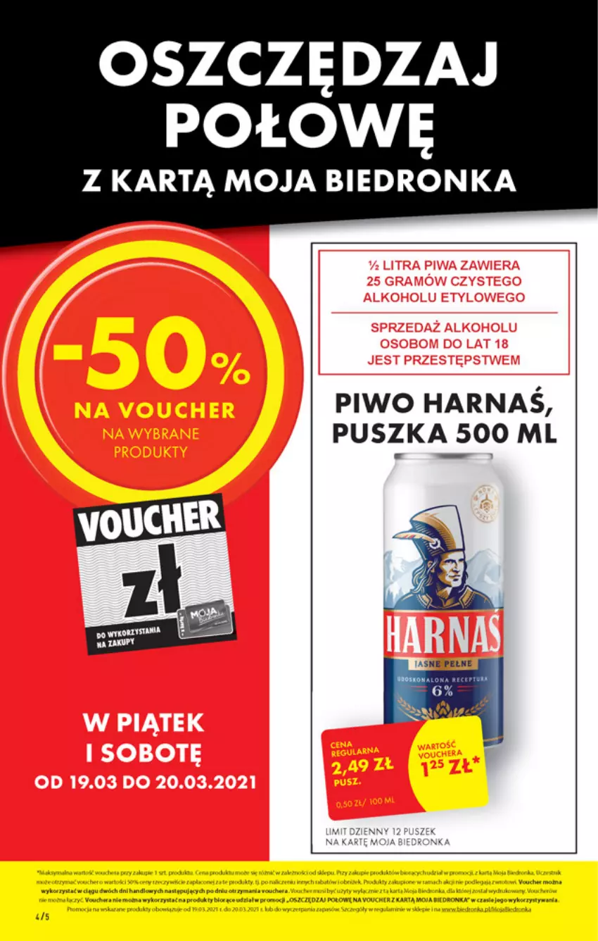 Gazetka promocyjna Biedronka - W tym tygodniu - ważna 18.03 do 24.03.2021 - strona 4 - produkty: Dron, Fa, Harnaś, Piwo