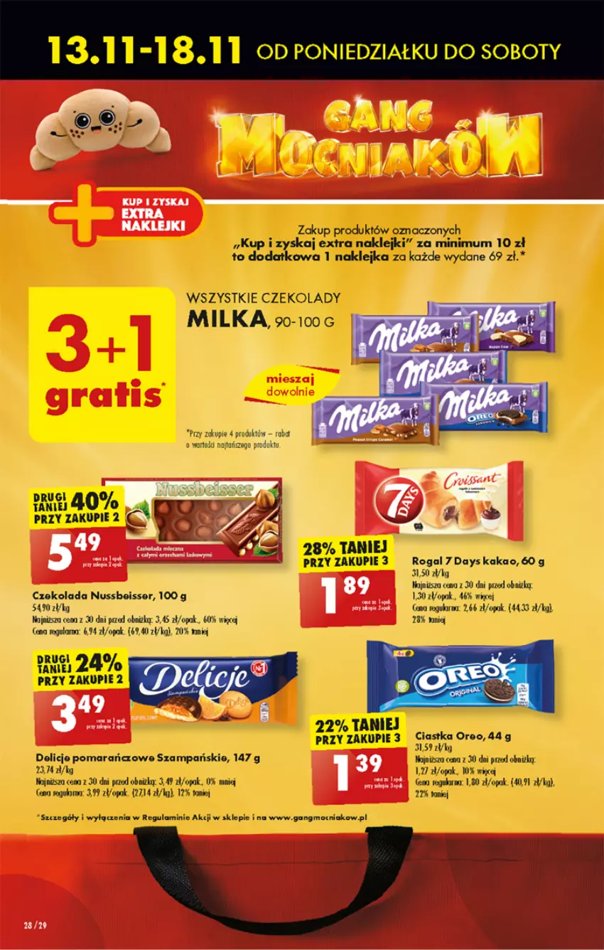 Gazetka promocyjna Biedronka - Od poniedzialku - ważna 13.11 do 18.11.2023 - strona 34 - produkty: 7 Days, Czekolada, Delicje, Kakao, Klej, Milka, Rogal, Ser