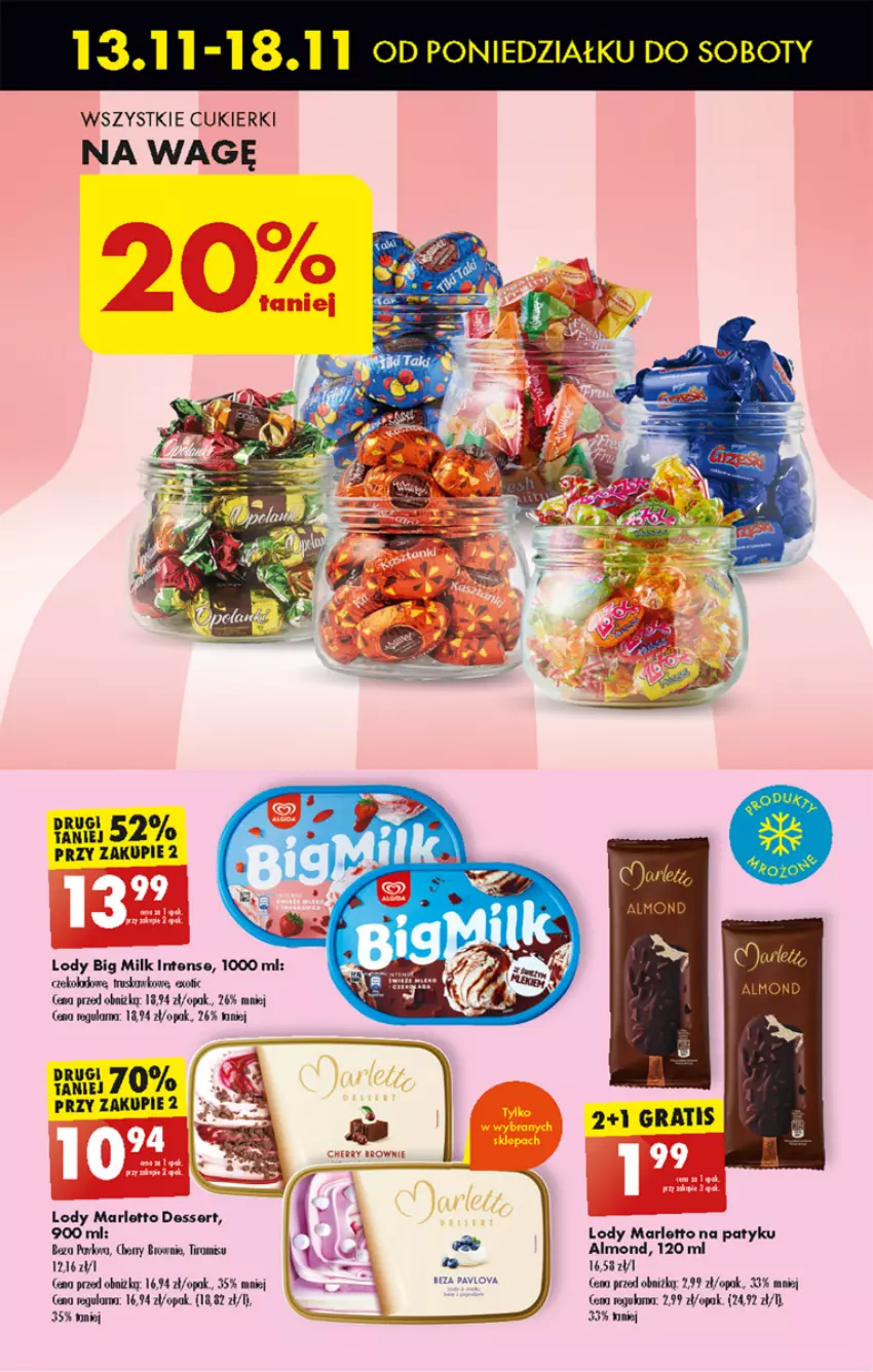 Gazetka promocyjna Biedronka - Od poniedzialku - ważna 13.11 do 18.11.2023 - strona 47 - produkty: Big Milk, Brownie, Cukier, Cukierki, Lody, Ser