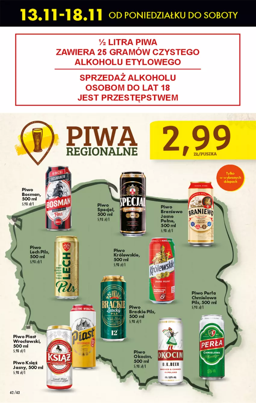 Gazetka promocyjna Biedronka - Od poniedzialku - ważna 13.11 do 18.11.2023 - strona 48 - produkty: Gra, HP, Koc, Okocim, Piast, Piwa, Piwo