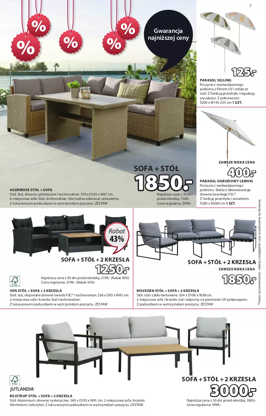 Gazetka promocyjna Jysk - Oferta tygodnia - ważna 05.06 do 23.06.2024 - strona 8 - produkty: Fa, Krzesło, Lakier, Olej, Parasol, Poduszka, Por, Sofa, Sok, Stół