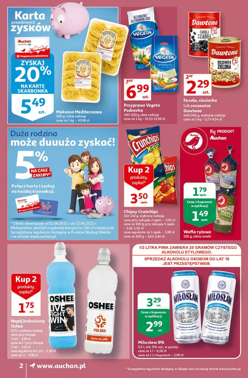 Gazetka promocyjna Auchan - Ceny w dół Supermarkety - ważna 10.06 do 16.06.2021 - strona 2 - produkty: Makaron, Tran