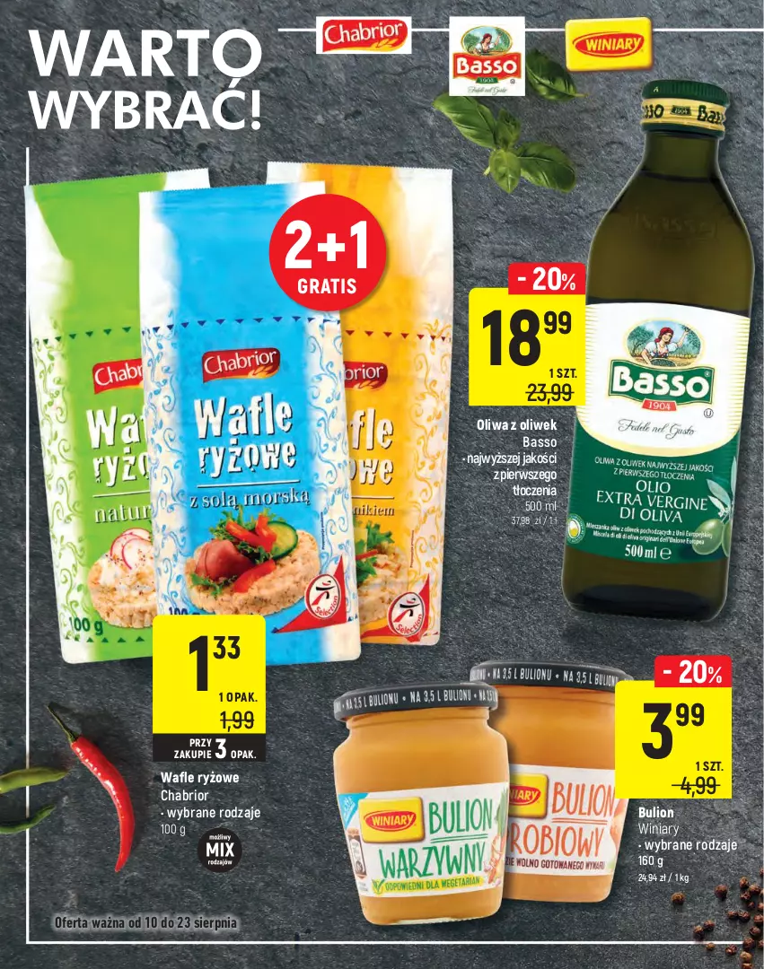 Gazetka promocyjna Intermarche - Letni Targ Marek - ważna 10.08 do 23.08.2021 - strona 10 - produkty: Bulion, Chabrior, Gra, Lion, Oliwa z oliwek, Ryż, Wafle, Winiary