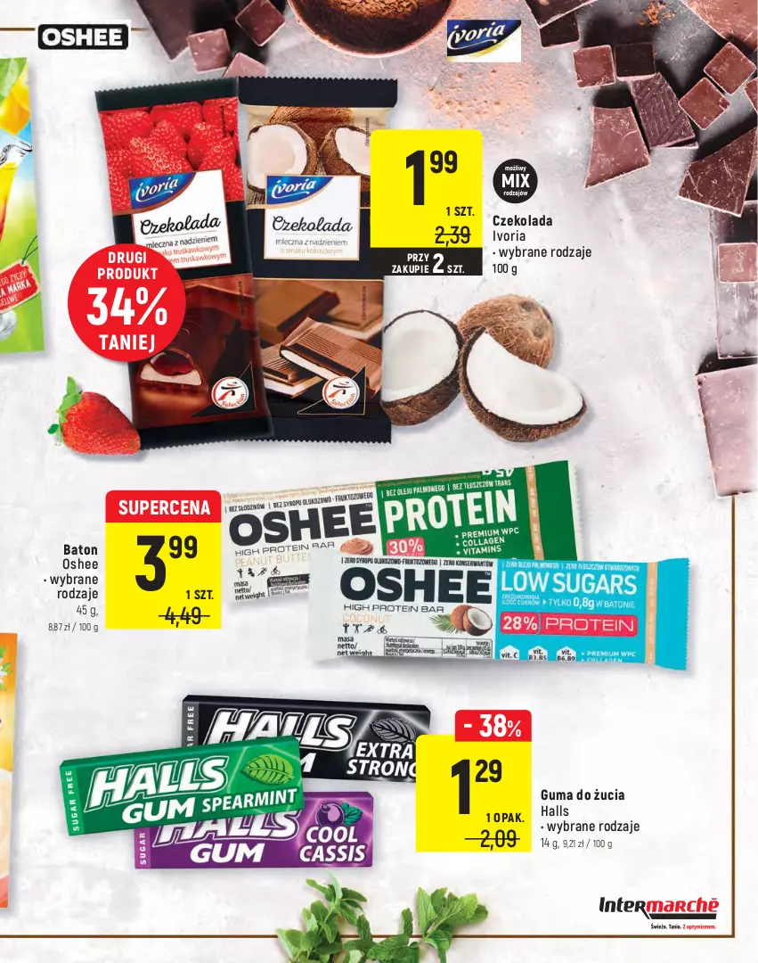 Gazetka promocyjna Intermarche - Letni Targ Marek - ważna 10.08 do 23.08.2021 - strona 15 - produkty: Baton, Czekolada, Guma do żucia, Halls, Oshee