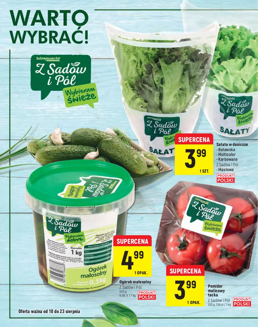 Gazetka promocyjna Intermarche - Letni Targ Marek - ważna 10.08 do 23.08.2021 - strona 4 - produkty: Masło, Ogórek, Pomidor malinowy, Sałat