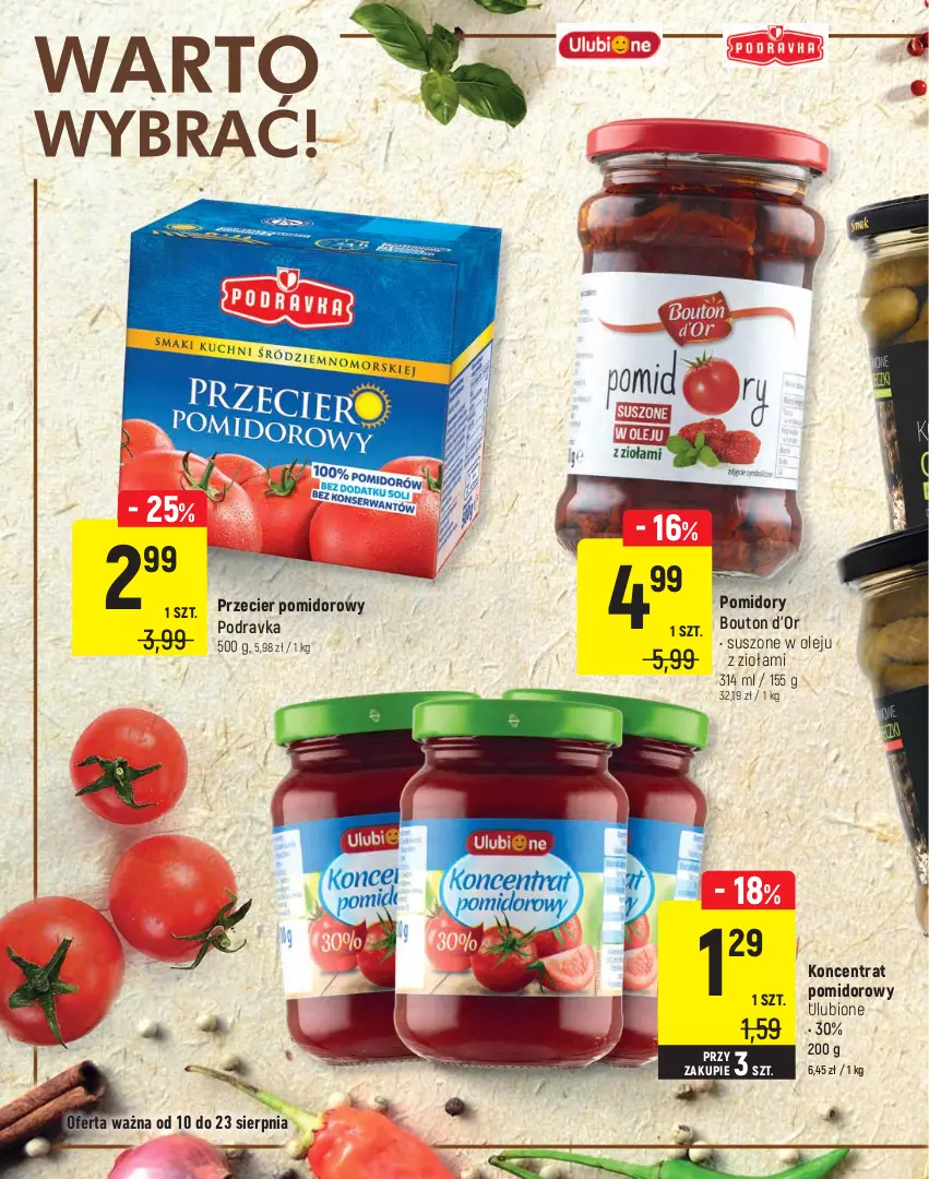 Gazetka promocyjna Intermarche - Letni Targ Marek - ważna 10.08 do 23.08.2021 - strona 8 - produkty: Koncentrat pomidorowy, Olej, Podravka, Pomidory