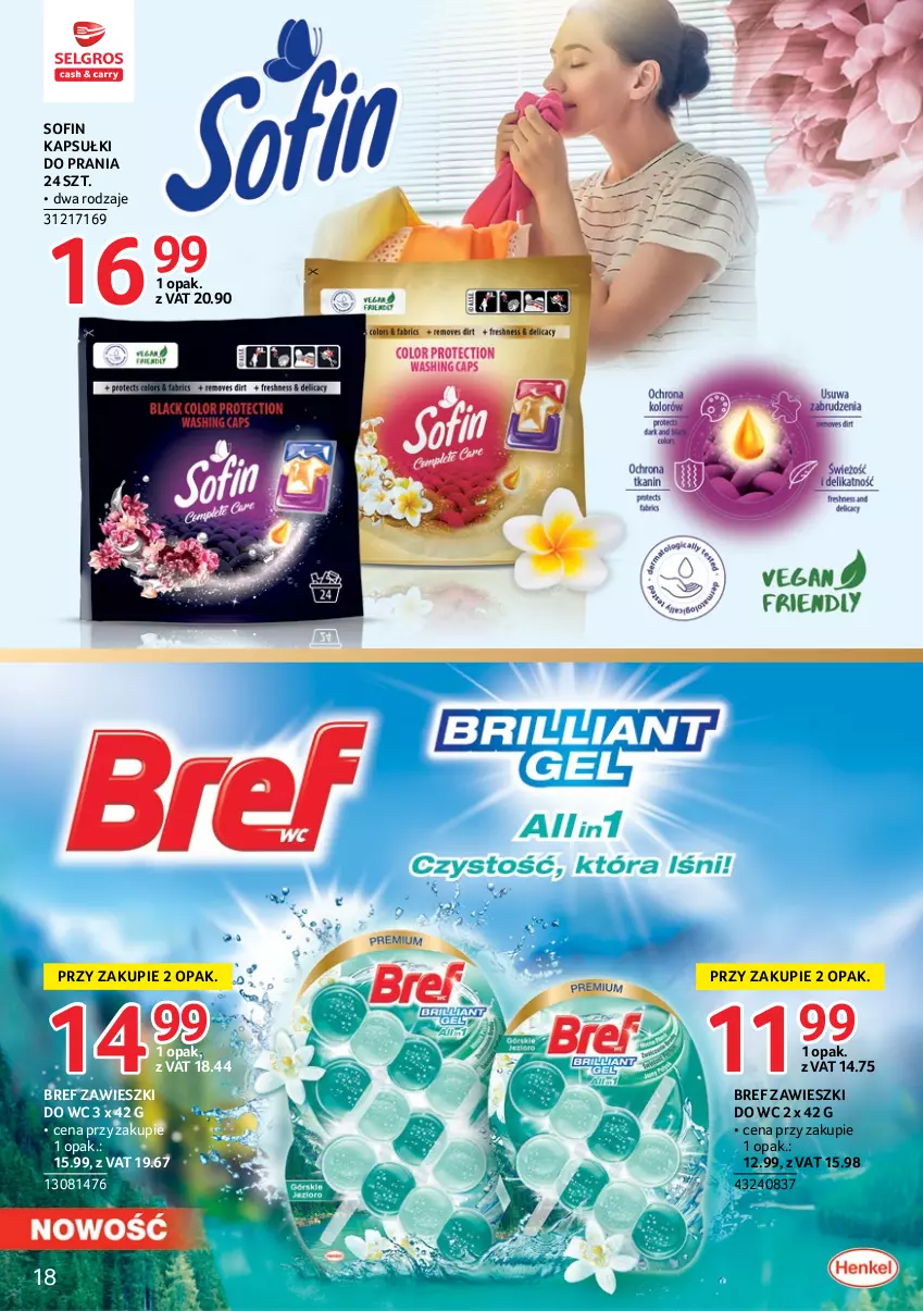 Gazetka promocyjna Selgros - Markowe produkty - ważna 16.02 do 01.03.2023 - strona 18 - produkty: Bref, Kapsułki do prania, Zawieszki