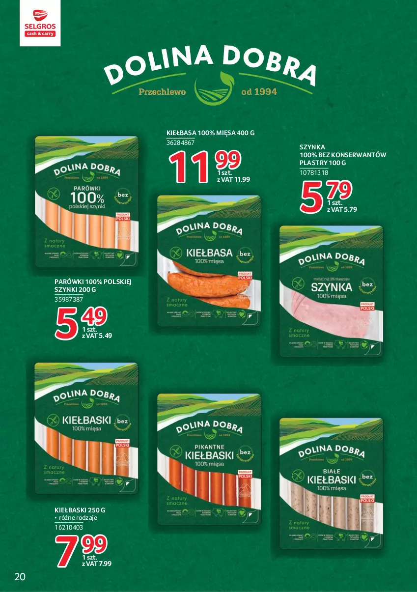 Gazetka promocyjna Selgros - Markowe produkty - ważna 16.02 do 01.03.2023 - strona 20 - produkty: Kiełbasa, Parówki, Ser, Szynka