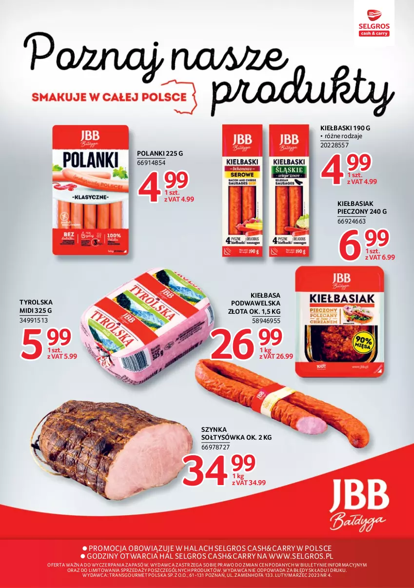 Gazetka promocyjna Selgros - Markowe produkty - ważna 16.02 do 01.03.2023 - strona 24 - produkty: Basia, Fa, Kiełbasa, Kiełbasa podwawelska, Lanki, LG, Piec, Szynka, Tran, Wawel