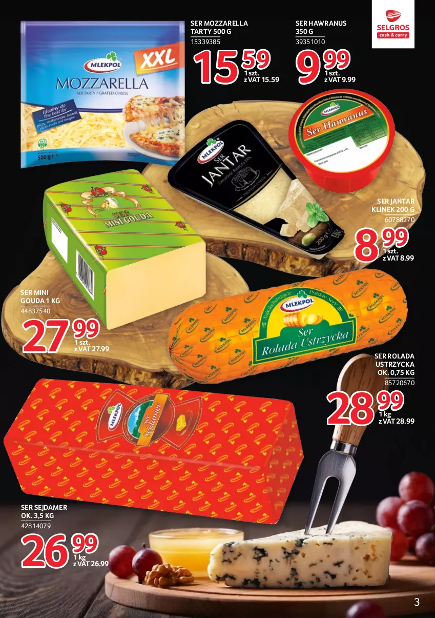 Gazetka promocyjna Selgros - Markowe produkty - ważna 16.02 do 01.03.2023 - strona 3 - produkty: Gouda, Mozzarella, Rolada, Rolada Ustrzycka, Sejdamer, Ser