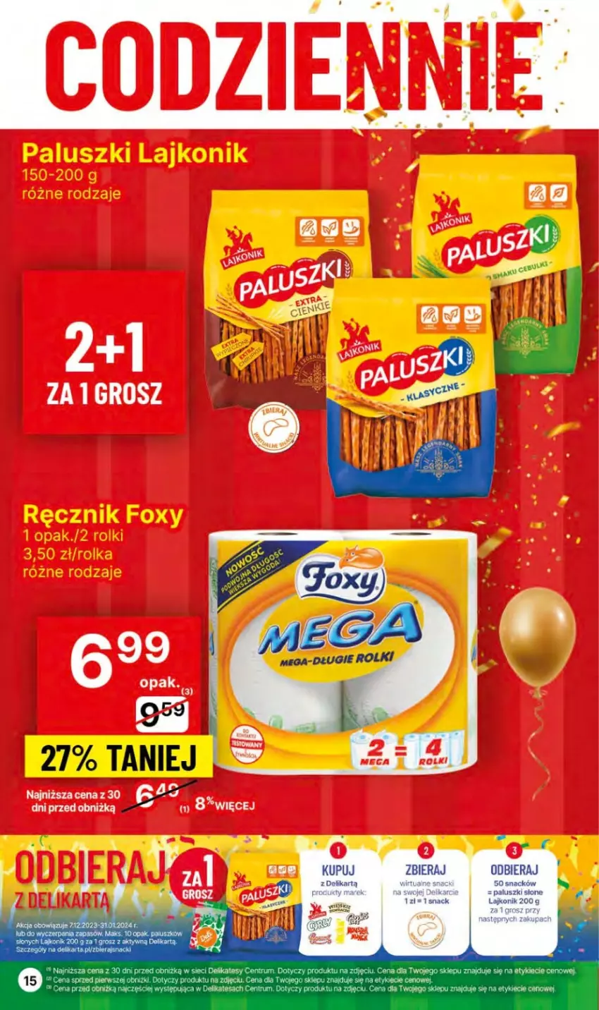 Gazetka promocyjna Delikatesy Centrum - NOWA GAZETKA Delikatesy Centrum od 27 grudnia! 27.12.2023-03.01.2024 - ważna 27.12.2023 do 03.01.2024 - strona 15 - produkty: Lajkonik