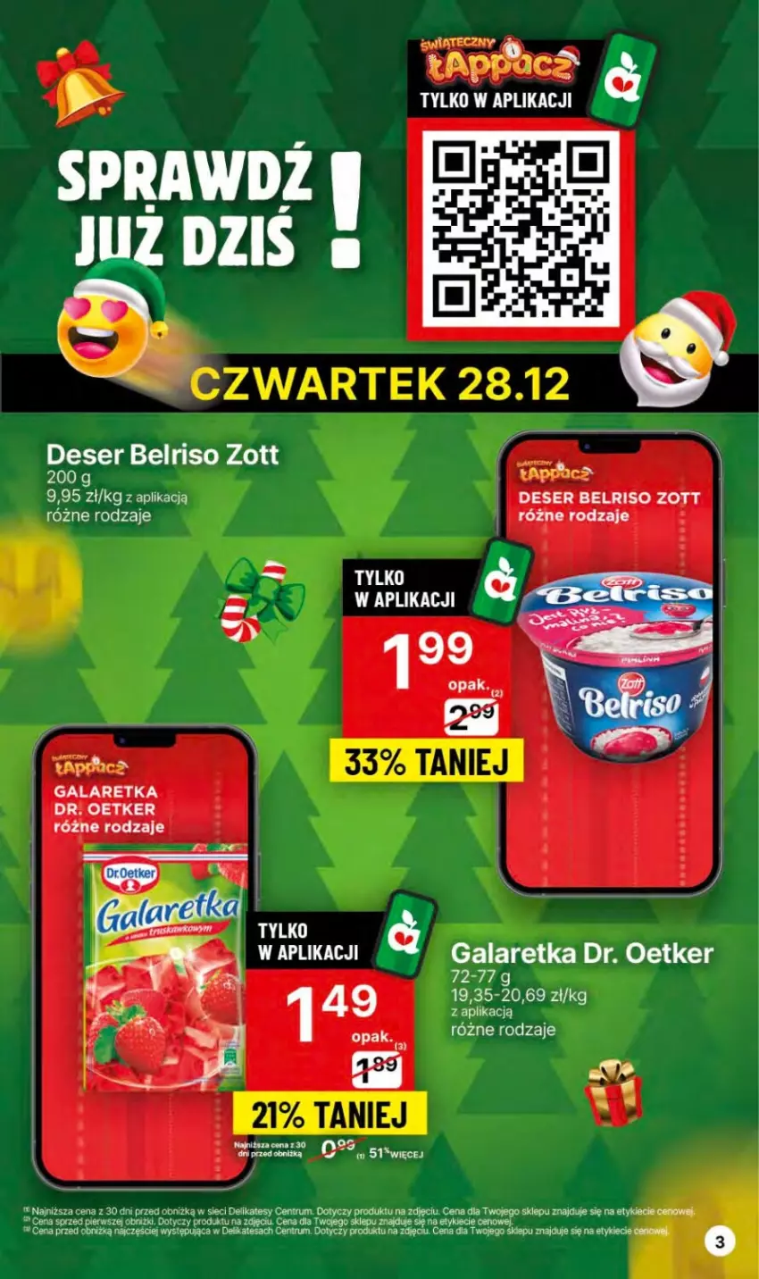 Gazetka promocyjna Delikatesy Centrum - NOWA GAZETKA Delikatesy Centrum od 27 grudnia! 27.12.2023-03.01.2024 - ważna 27.12.2023 do 03.01.2024 - strona 3 - produkty: Belriso, Deser, Dr. Oetker, Gala, Galaretka, Rum, Ser, Zott