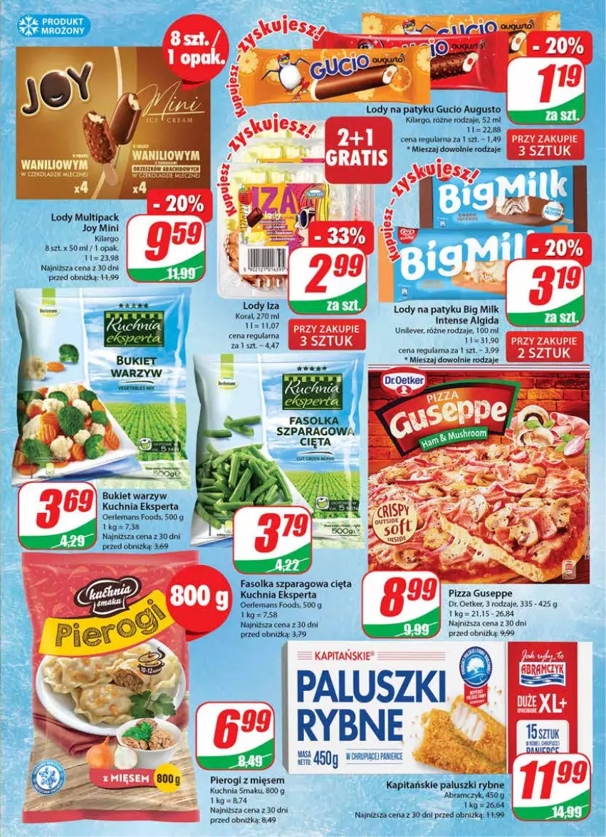 Gazetka promocyjna Dino - G27 - ważna 05.07 do 11.07.2023 - strona 9 - produkty: Bukiet, Bukiet warzyw, Dr. Oetker, Fa, Kuchnia, Lody, Paluszki rybne, Pierogi, Pizza