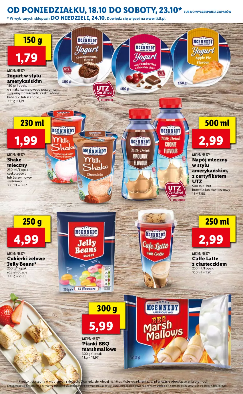 Gazetka promocyjna Lidl - KATALOG Z OFERTĄ W STYLU USA - ważna 18.10 do 22.10.2021 - strona 19 - produkty: Babeczki, Brownie, Cukier, Cukierki, Jelly beans, Jogurt, Mars, Marshmallows, Napój, Napój mleczny, Popcorn, Wino