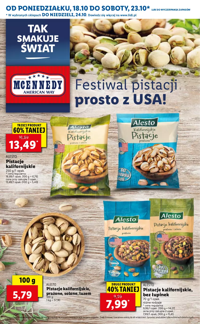 Gazetka promocyjna Lidl - KATALOG Z OFERTĄ W STYLU USA - ważna 18.10 do 22.10.2021 - strona 8 - produkty: Pistacje