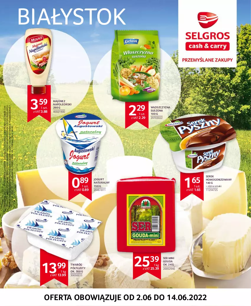 Gazetka promocyjna Selgros - Extra Oferta - ważna 02.06 do 14.06.2022 - strona 38 - produkty: Fa, Gouda, Jogurt, Jogurt naturalny, Majonez, Oleo, Ser, Serek, Serek homogenizowany, Tran, Twaróg, Twaróg półtłusty