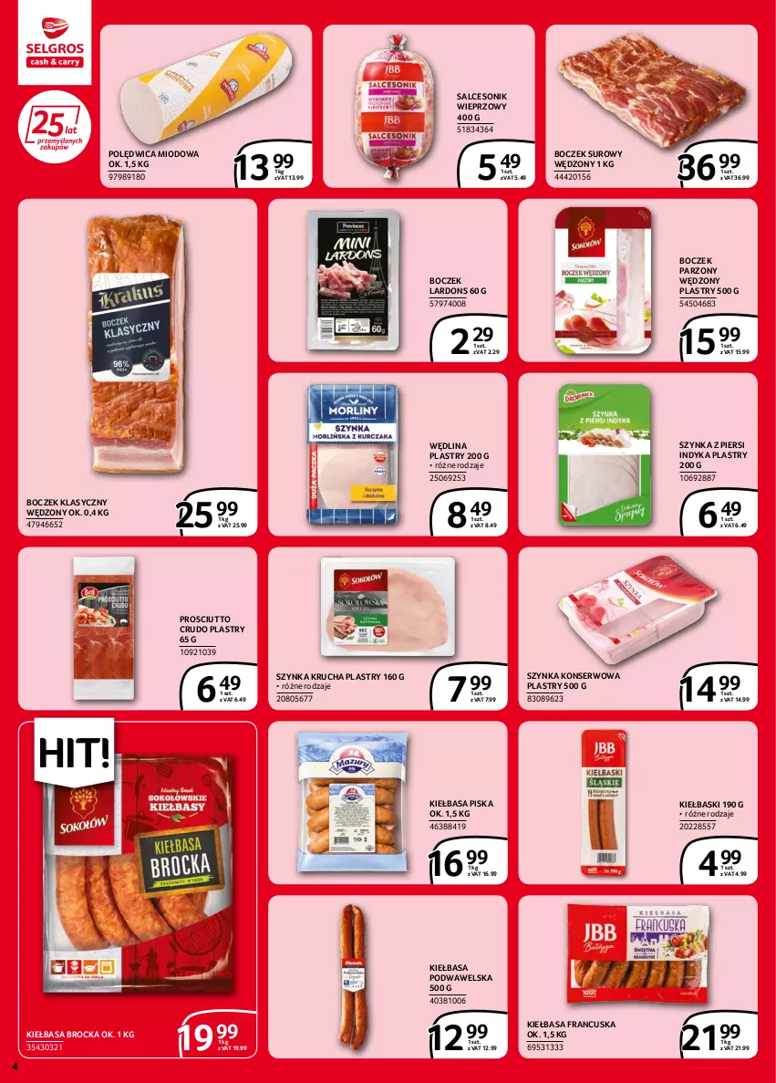 Gazetka promocyjna Selgros - Extra Oferta - ważna 02.06 do 14.06.2022 - strona 4 - produkty: Boczek, Kiełbasa, Kiełbasa podwawelska, Polędwica, Prosciutto, Salceson, Ser, Szynka, Szynka konserwowa, Wawel, Wędlina