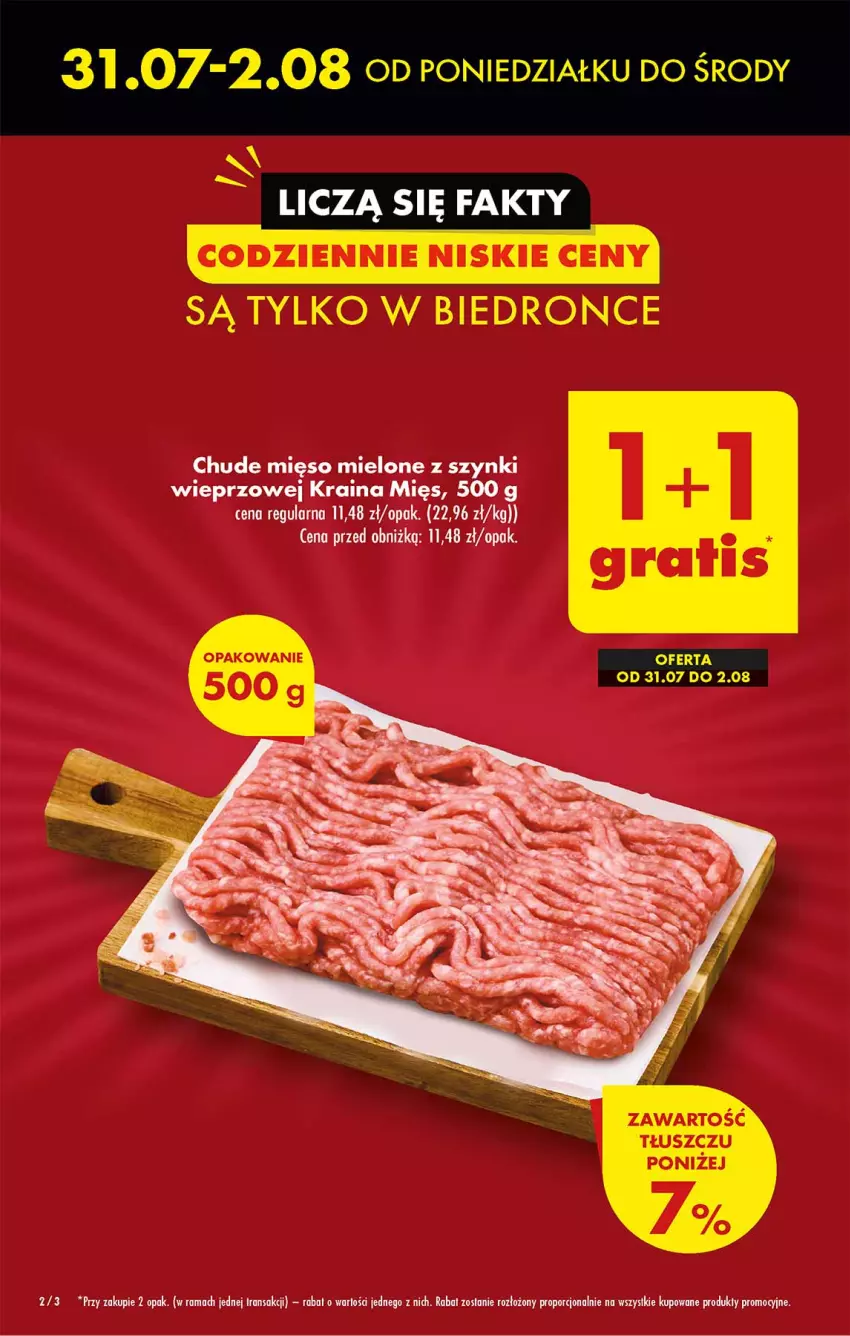 Gazetka promocyjna Biedronka - Od poniedzialku - ważna 31.07 do 05.08.2023 - strona 2 - produkty: Mięso, Mięso mielone, Mięso mielone z szynki, Por, Rama, Tran