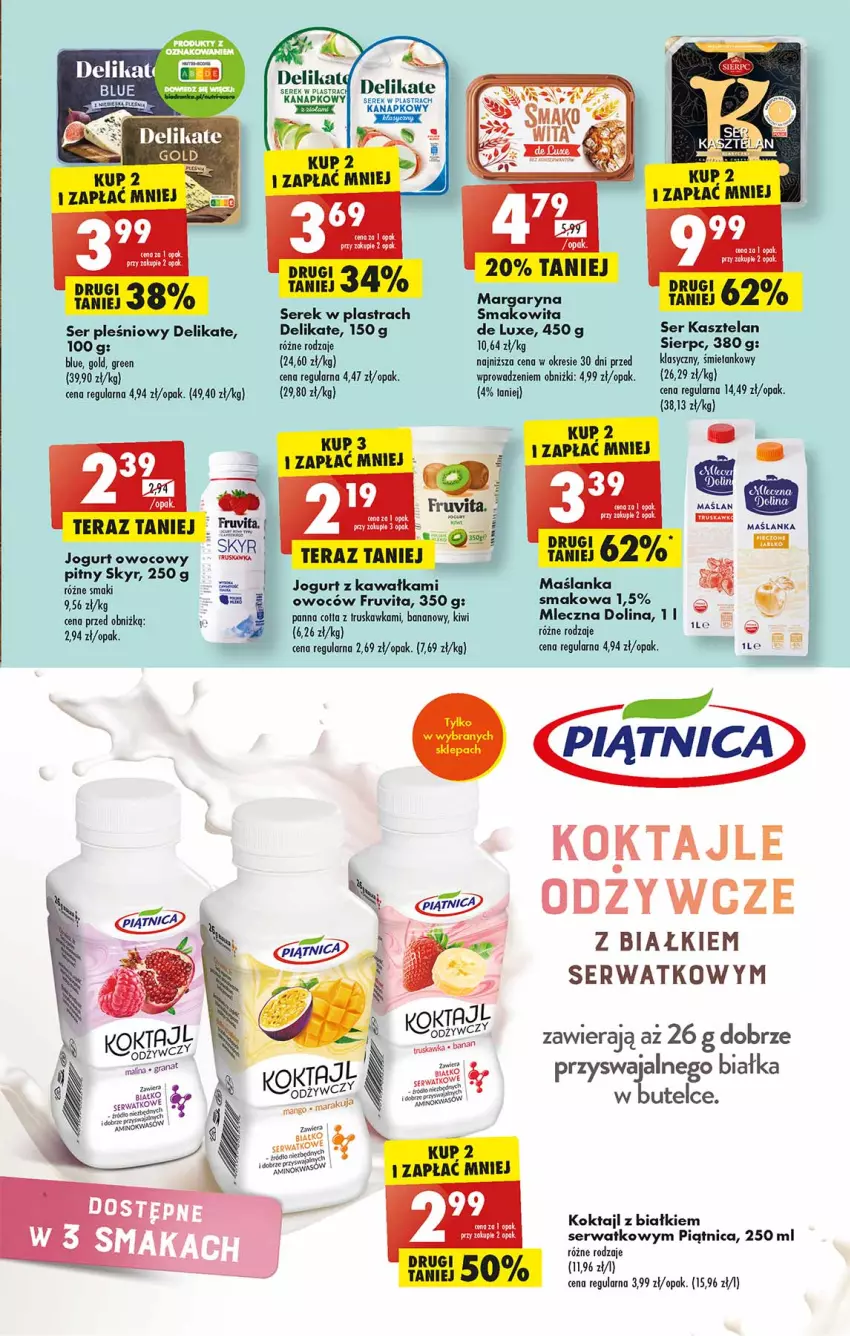 Gazetka promocyjna Biedronka - Od poniedzialku - ważna 31.07 do 05.08.2023 - strona 31 - produkty: Fa, Jogurt, Jogurt owocowy, Kasztelan, Kawa, Kiwi, Margaryna, Maślanka, Piątnica, Ser, Ser Kasztelan, Ser pleśniowy, Serek, Smakowita