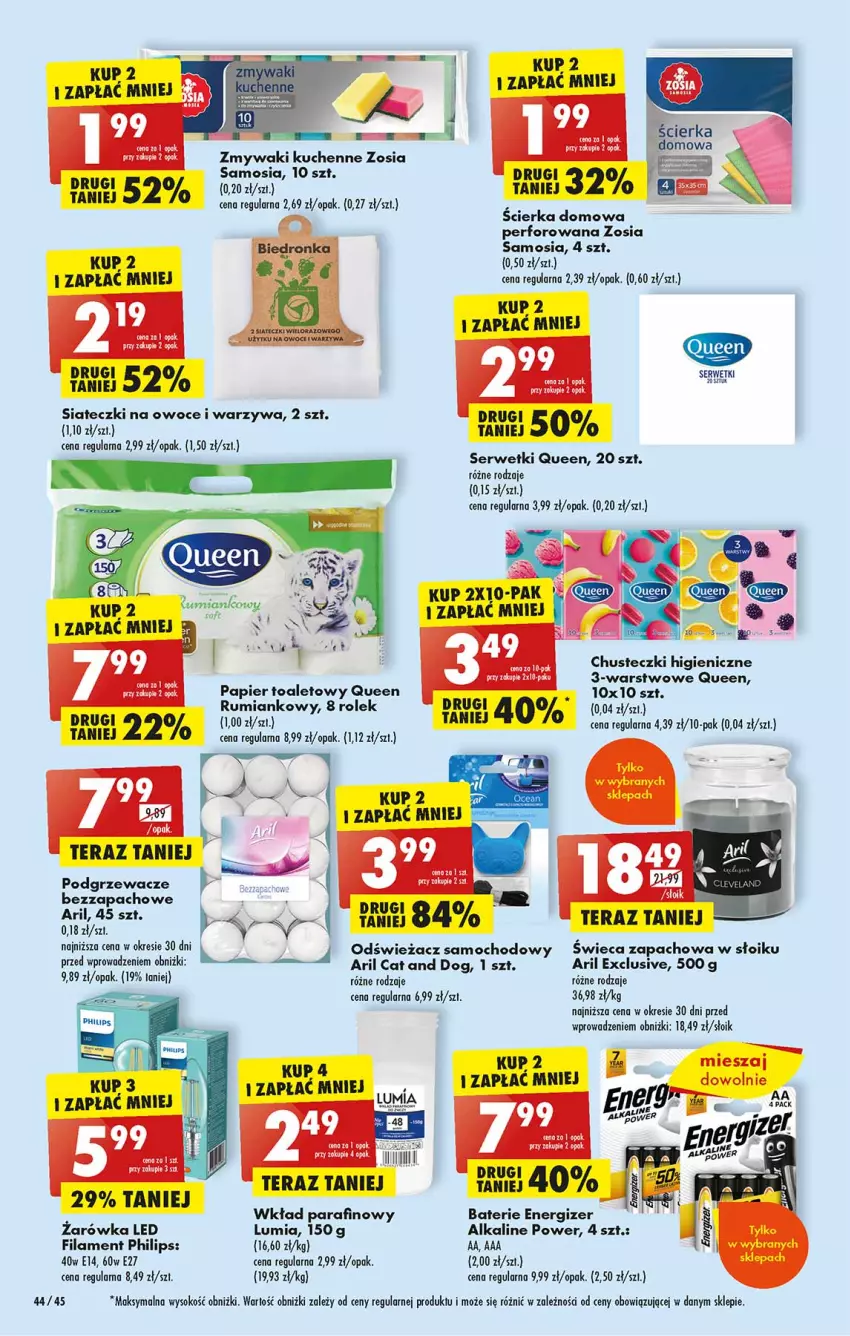 Gazetka promocyjna Biedronka - Od poniedzialku - ważna 31.07 do 05.08.2023 - strona 50 - produkty: Chusteczki, Energizer, Owoce, Papier, Papier toaletowy, Philips, Rum, Ser, Serwetki, Sok, Tera, Warzywa, Zmywaki kuchenne