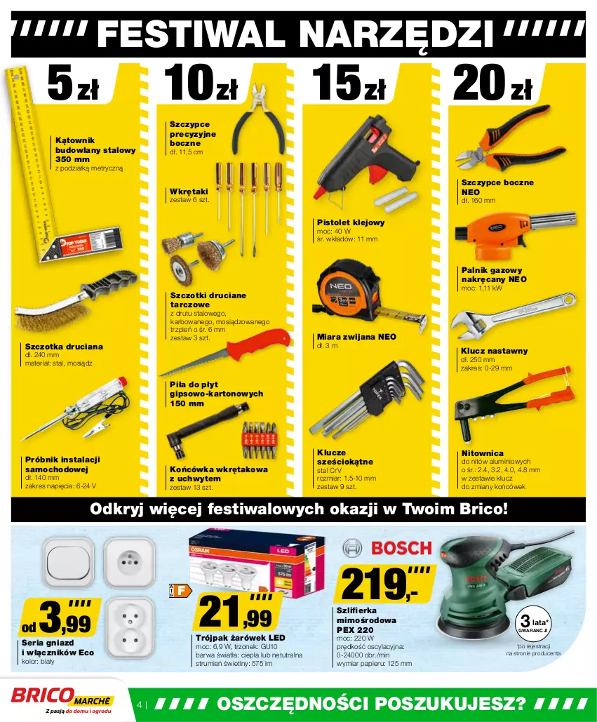 Gazetka promocyjna Bricomarche - Gazetka - ważna 17.01 do 28.01.2024 - strona 4 - produkty: Klej, Nitownica, Papier, Pistolet, Pistolet klejowy, Rum, Ser, Szczotka, Szczotka druciana, Szczypce, Szlifierka, Wkręt