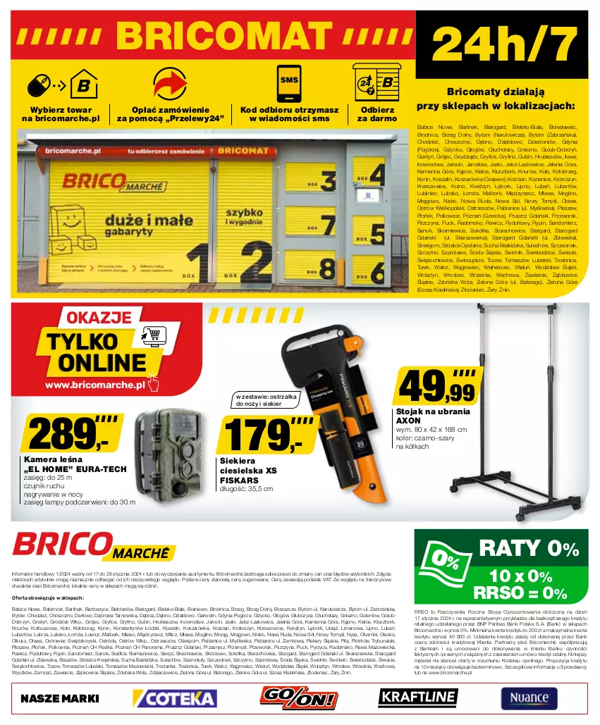 Gazetka promocyjna Bricomarche - Gazetka - ważna 17.01 do 28.01.2024 - strona 8 - produkty: BIC, Fa, Fiskars, Gra, Gry, Kamera, Kisiel, Kosz, Noż, Ostrzałka do noży, Rama, Sok, Sokół, Sól, Sprzedawcy, Stojak, Szal, Szprot, Top, Ubrania, Wino