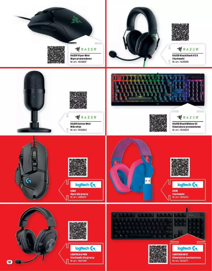 Gazetka promocyjna Media Markt - Gazetka Media Markt - ważna 01.04 do 30.04.2022 - strona 12 - produkty: Klawiatura, Lack, Mikrofon, Mysz, Razer, Słuchawki