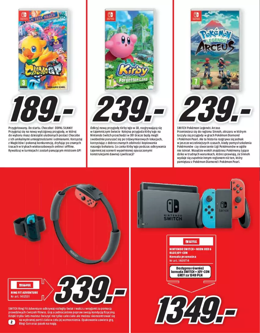 Gazetka promocyjna Media Markt - Gazetka Media Markt - ważna 01.04 do 30.04.2022 - strona 2 - produkty: Gra, Gry, Konsola, Mięta, Nintendo Switch, Olej, Por, Ryba, Tera