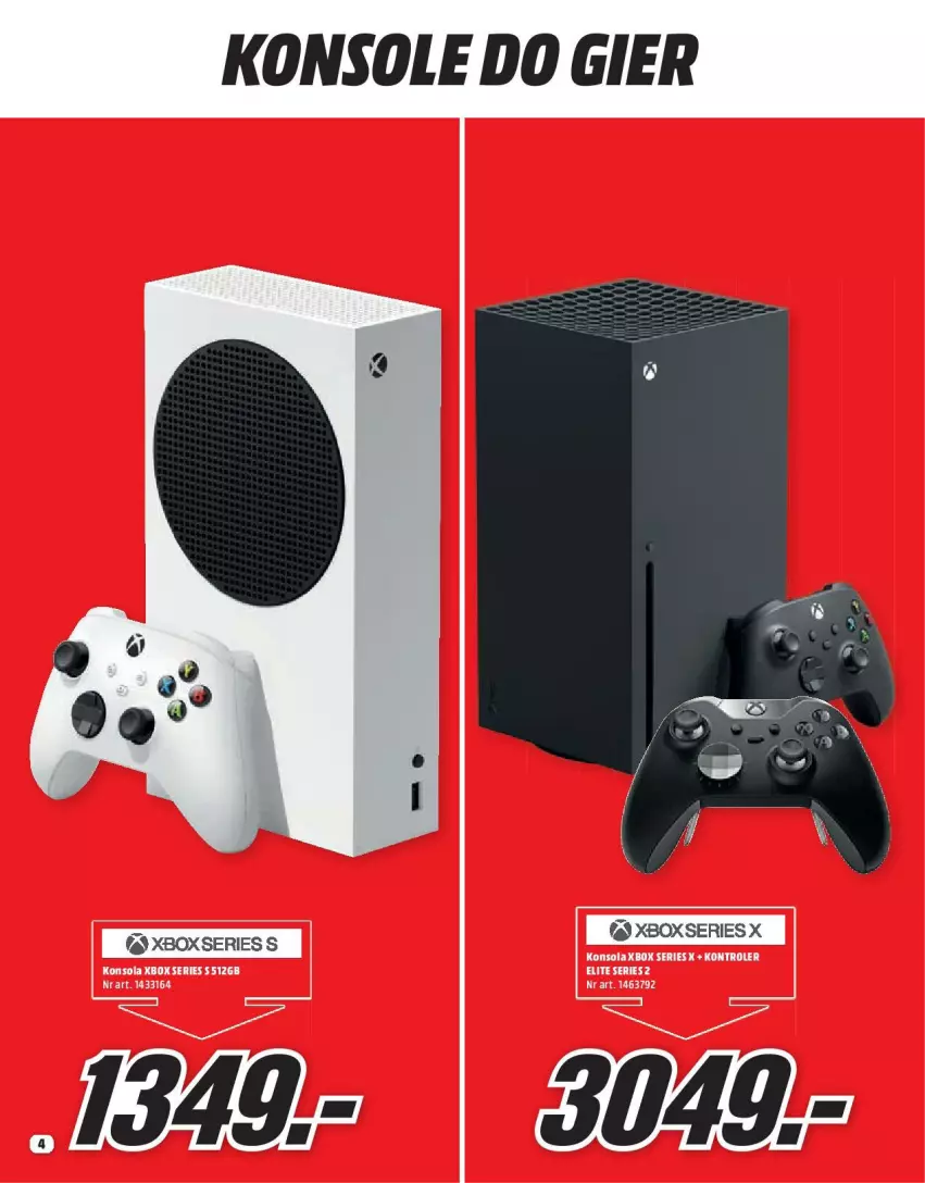 Gazetka promocyjna Media Markt - Gazetka Media Markt - ważna 01.04 do 30.04.2022 - strona 4 - produkty: Konsola, Kontroler, Ser, Xbox