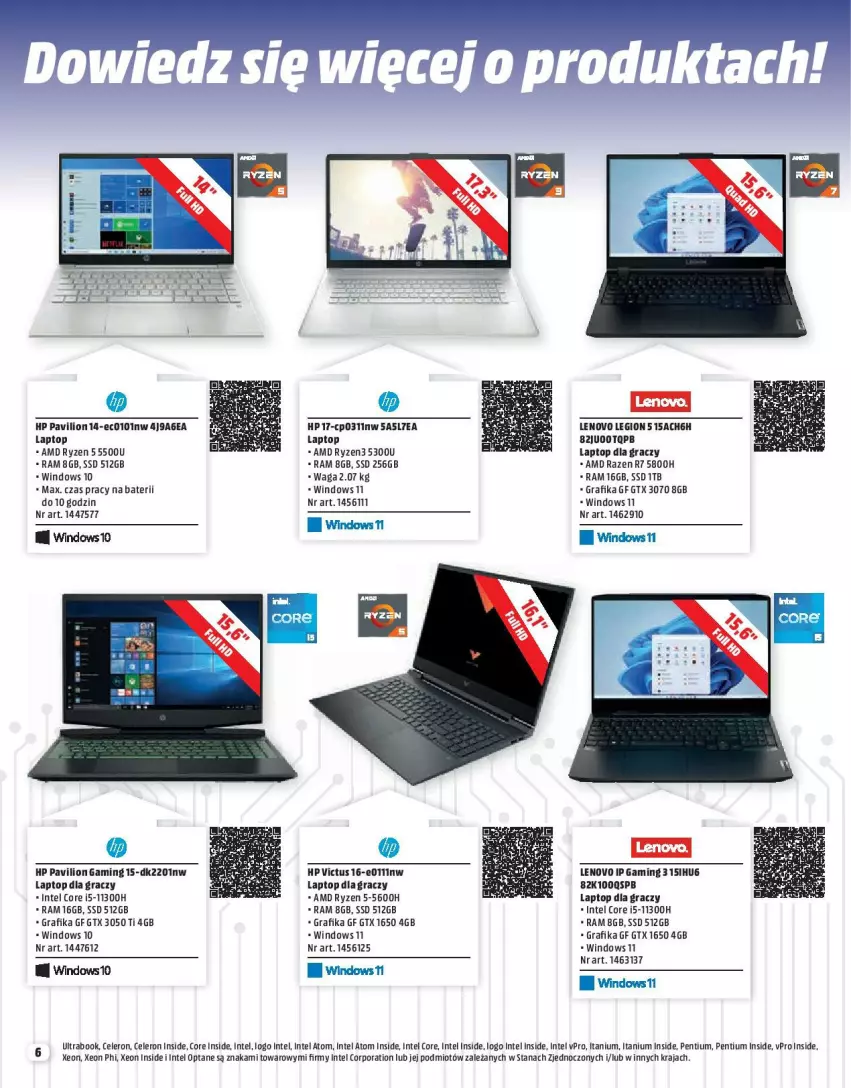 Gazetka promocyjna Media Markt - Gazetka Media Markt - ważna 01.04 do 30.04.2022 - strona 6 - produkty: Gra, Grafika, HP, Intel, K2, Lenovo, Lion, Pentium, Por, Top, Waga