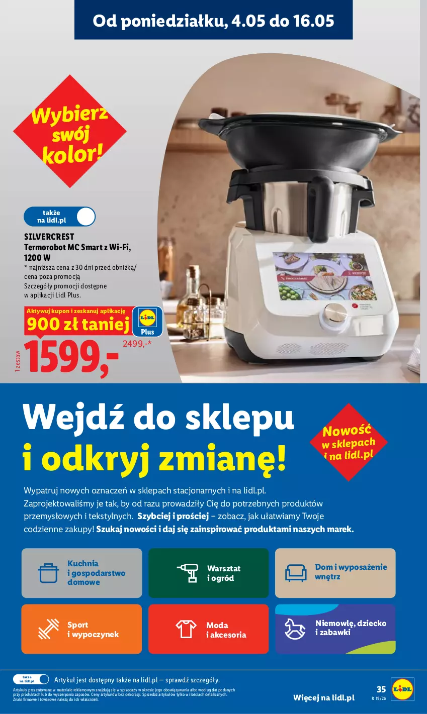Gazetka promocyjna Lidl - Gazetka ważna od 04.05 do 06.05 - ważna 04.05 do 06.05.2026 - strona 35 - produkty: Kuchnia, Moda, Ogród, Por, Robot, Silvercrest, Sport