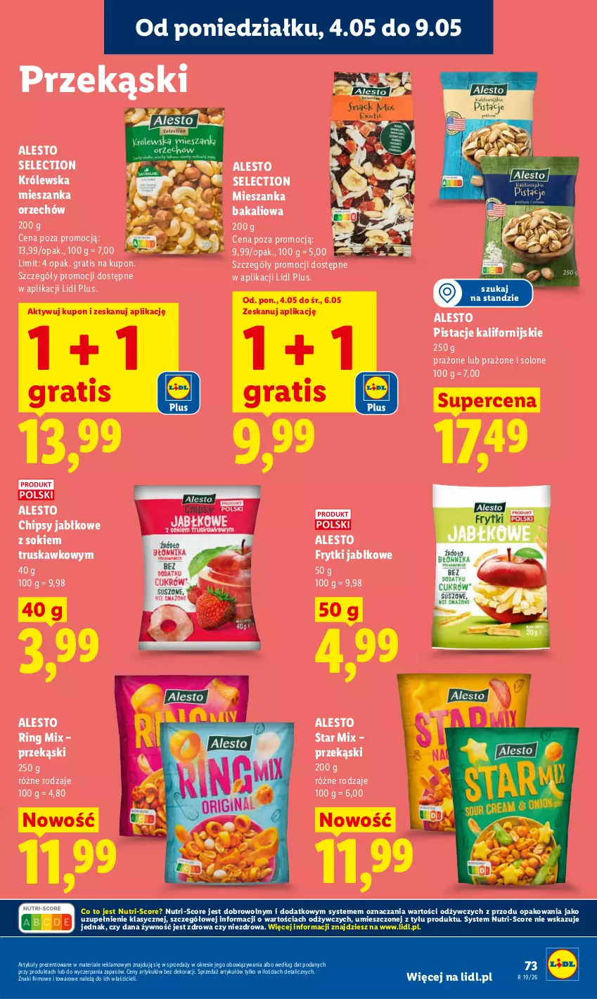 Gazetka promocyjna Lidl - Gazetka ważna od 04.05 do 06.05 - ważna 04.05 do 06.05.2026 - strona 79 - produkty: Chipsy, Frytki, Gra, Mieszanka bakaliowa, Pistacje, Sok