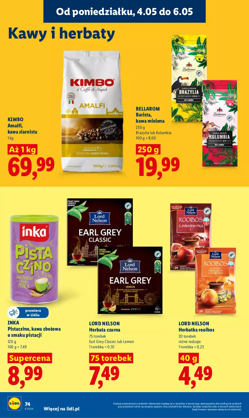 Gazetka promocyjna Lidl - Gazetka ważna od 04.05 do 06.05 - ważna 04.05 do 06.05.2026 - strona 80 - produkty: Bell, Bella, Earl Grey, Herbata, Herbata czarna, Inka, Kawa, Kawa mielona, Kawa zbożowa, Kawa ziarnista, Torebka