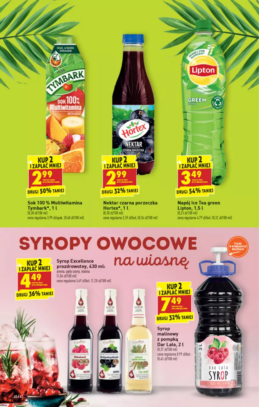 Gazetka promocyjna Biedronka - W tym tygodniu - ważna 04.05 do 08.05.2021 - strona 40 - produkty: Ice tea, Lipton, Napój, Nektar, Por, Sok, Syrop, Syropy, Tymbark