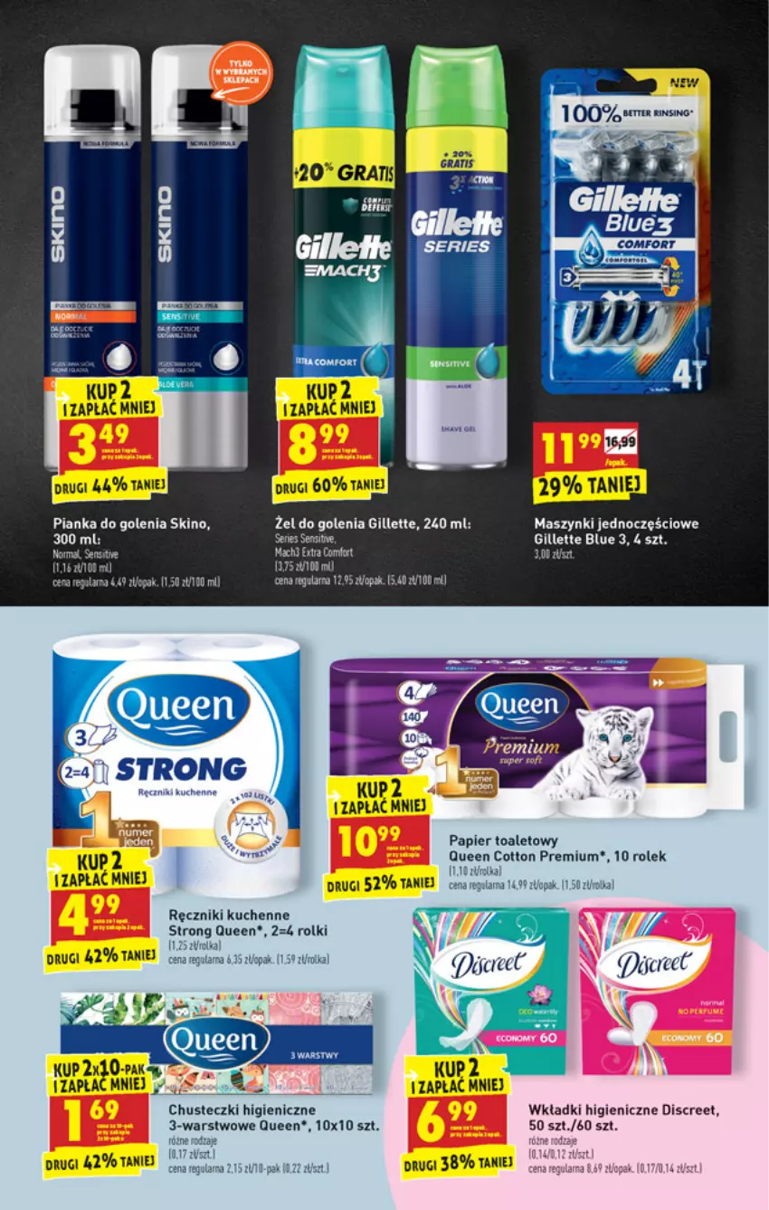 Gazetka promocyjna Biedronka - W tym tygodniu - ważna 04.05 do 08.05.2021 - strona 49 - produkty: Chusteczki, Discreet, Gala, Gillette, Papier, Papier toaletowy, Ręcznik, Rolki, Ser, Wkładki