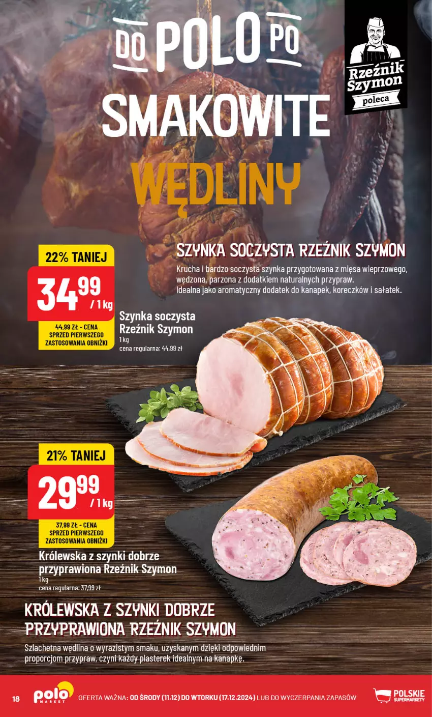 Gazetka promocyjna PoloMarket - Gazetka pomocyjna - ważna 11.10 do 17.10.2024 - strona 18 - produkty: Por, Sałat, Szynka, Wędlina