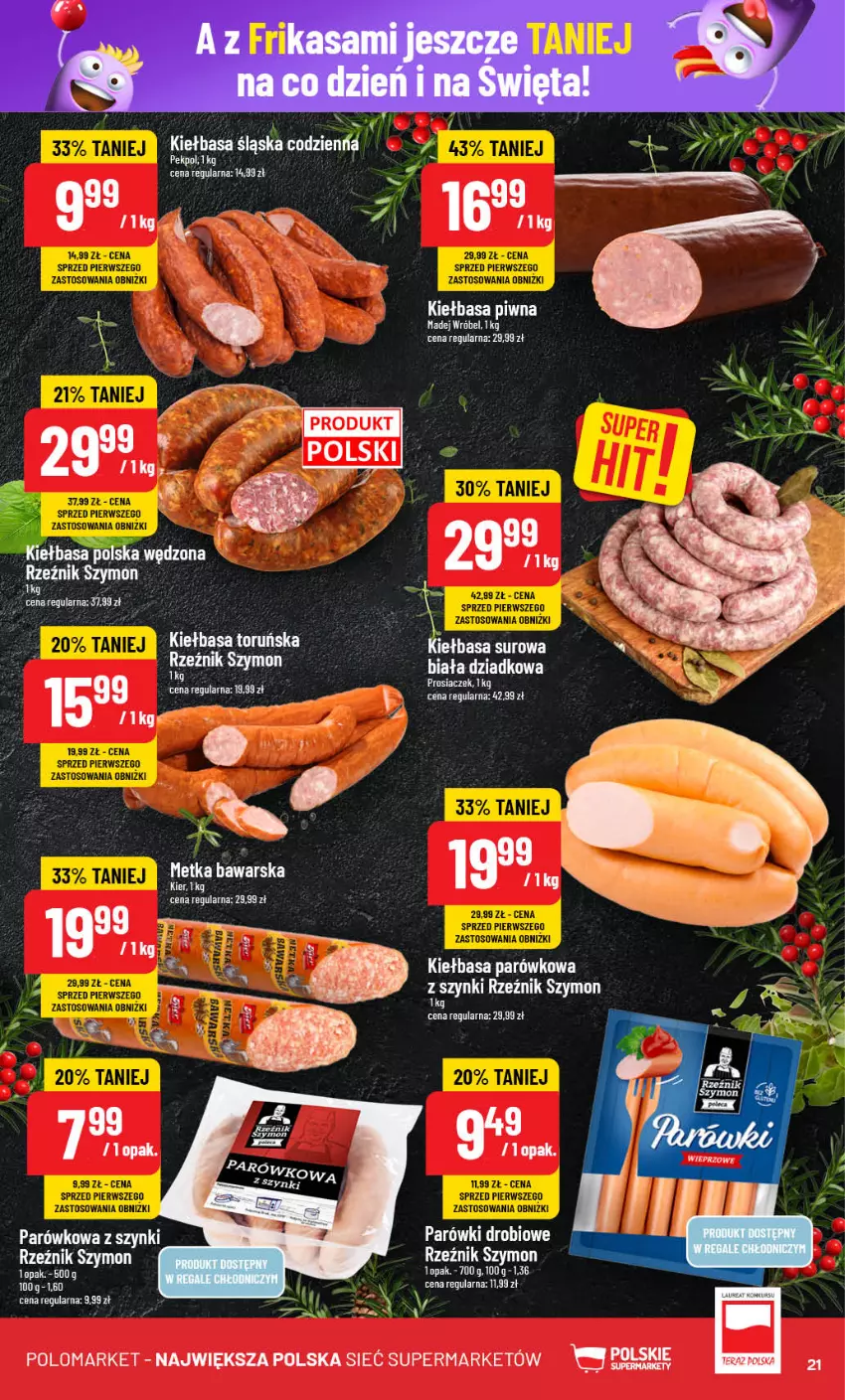 Gazetka promocyjna PoloMarket - Gazetka pomocyjna - ważna 11.10 do 17.10.2024 - strona 21 - produkty: Kiełbasa, Kiełbasa piwna, Kiełbasa śląska, LG, Madej Wróbel, Parówki, Pekpol