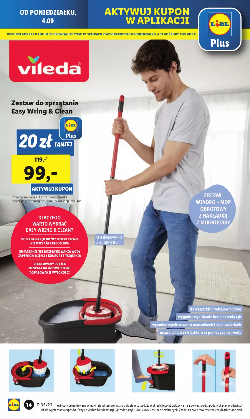 Gazetka promocyjna Lidl - GAZETKA - ważna 04.09 do 09.09.2023 - strona 18 - produkty: Mop, Narożnik, Noż, Sok, Teleskop, Wiadro