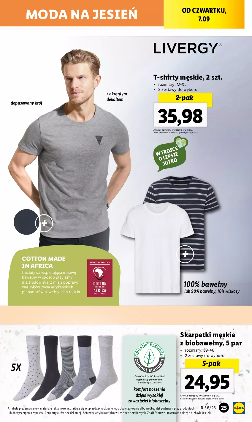 Gazetka promocyjna Lidl - GAZETKA - ważna 04.09 do 09.09.2023 - strona 29 - produkty: Karp, Moda, Skarpetki, Sok, T-shirt