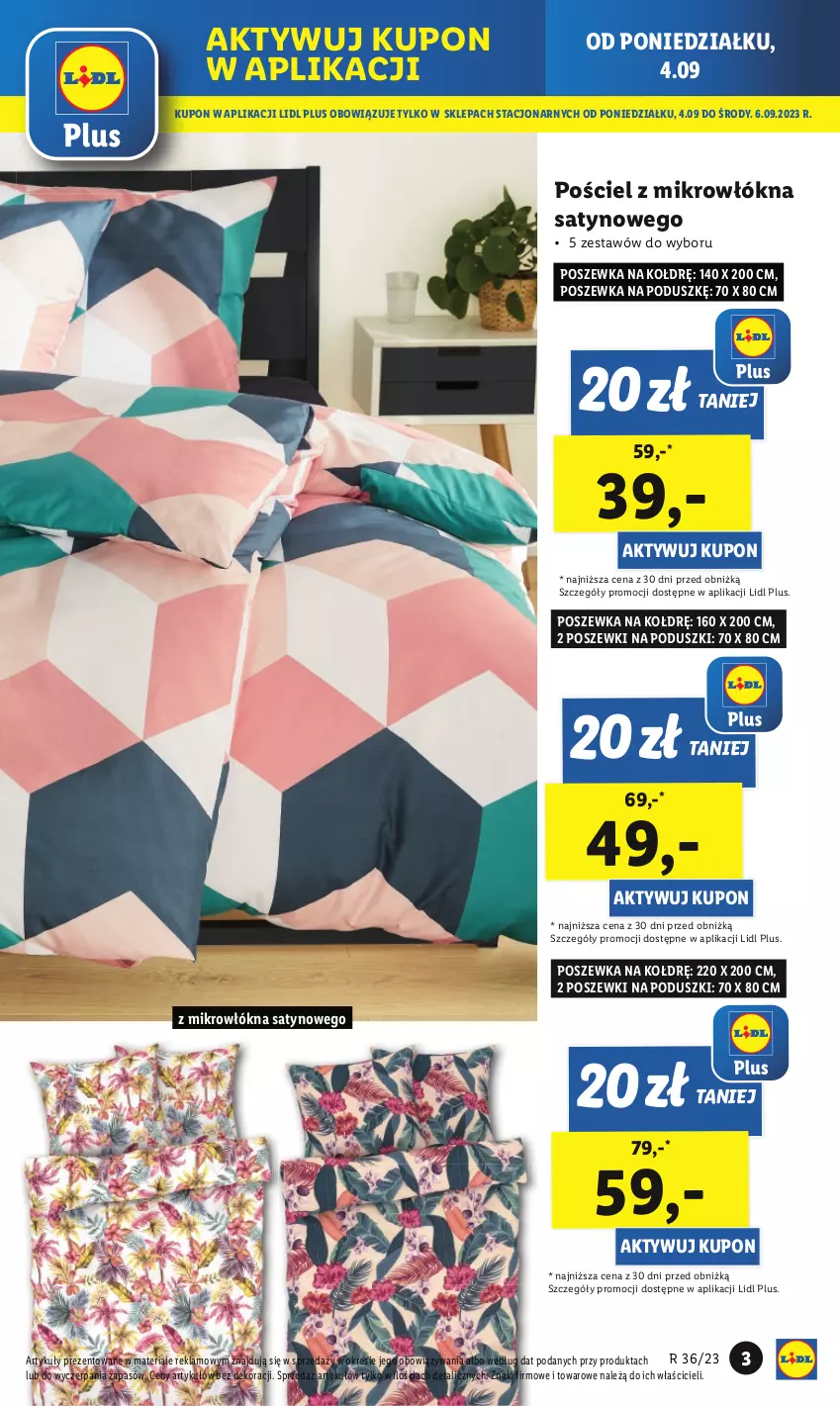 Gazetka promocyjna Lidl - GAZETKA - ważna 04.09 do 09.09.2023 - strona 7 - produkty: Pościel, Poszewka