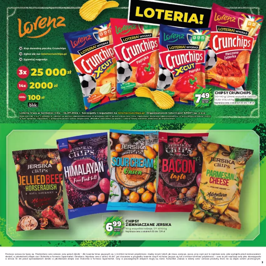 Gazetka promocyjna Stokrotka - Katalog Piłkarski - ważna 13.06.2023 do 26.06.2024 - strona 3 - produkty: Chipsy, Crunchips, Lorenz, Mięso, Owoce, Warzywa