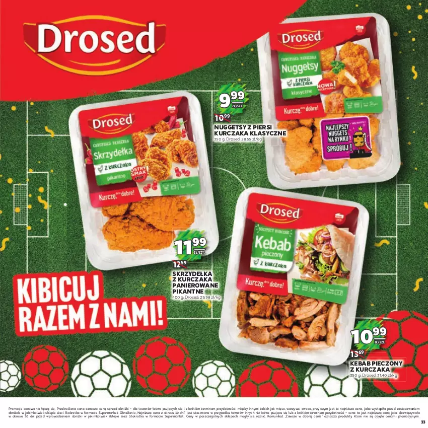 Gazetka promocyjna Stokrotka - Katalog Piłkarski - ważna 13.06.2023 do 26.06.2024 - strona 33 - produkty: Kebab, Kurczak, Mięso, Owoce, Piec, Skrzydełka z kurczaka, Warzywa