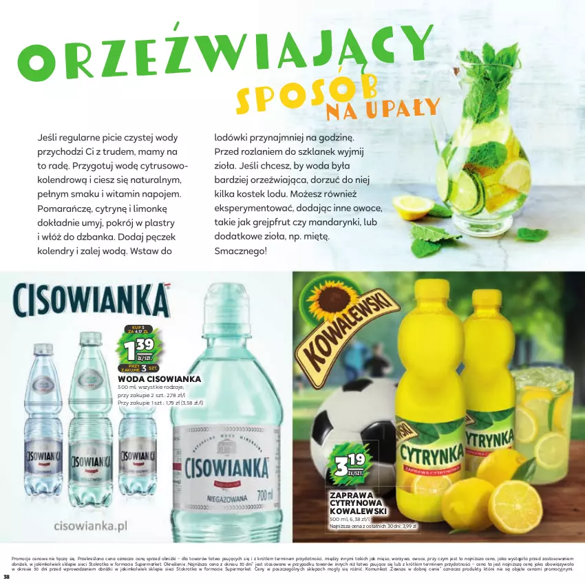 Gazetka promocyjna Stokrotka - Katalog Piłkarski - ważna 13.06.2023 do 26.06.2024 - strona 38 - produkty: Cisowianka, Grejpfrut, Mandarynki, Mięso, Napoje, Owoce, Stek, Warzywa, Woda