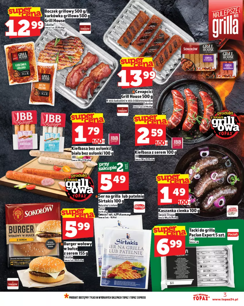 Gazetka promocyjna Topaz - Gazetka - ważna 05.06 do 11.06.2025 - strona 3 - produkty: Grill, Kasza, Kaszanka, Kiełbasa, Ser, Top