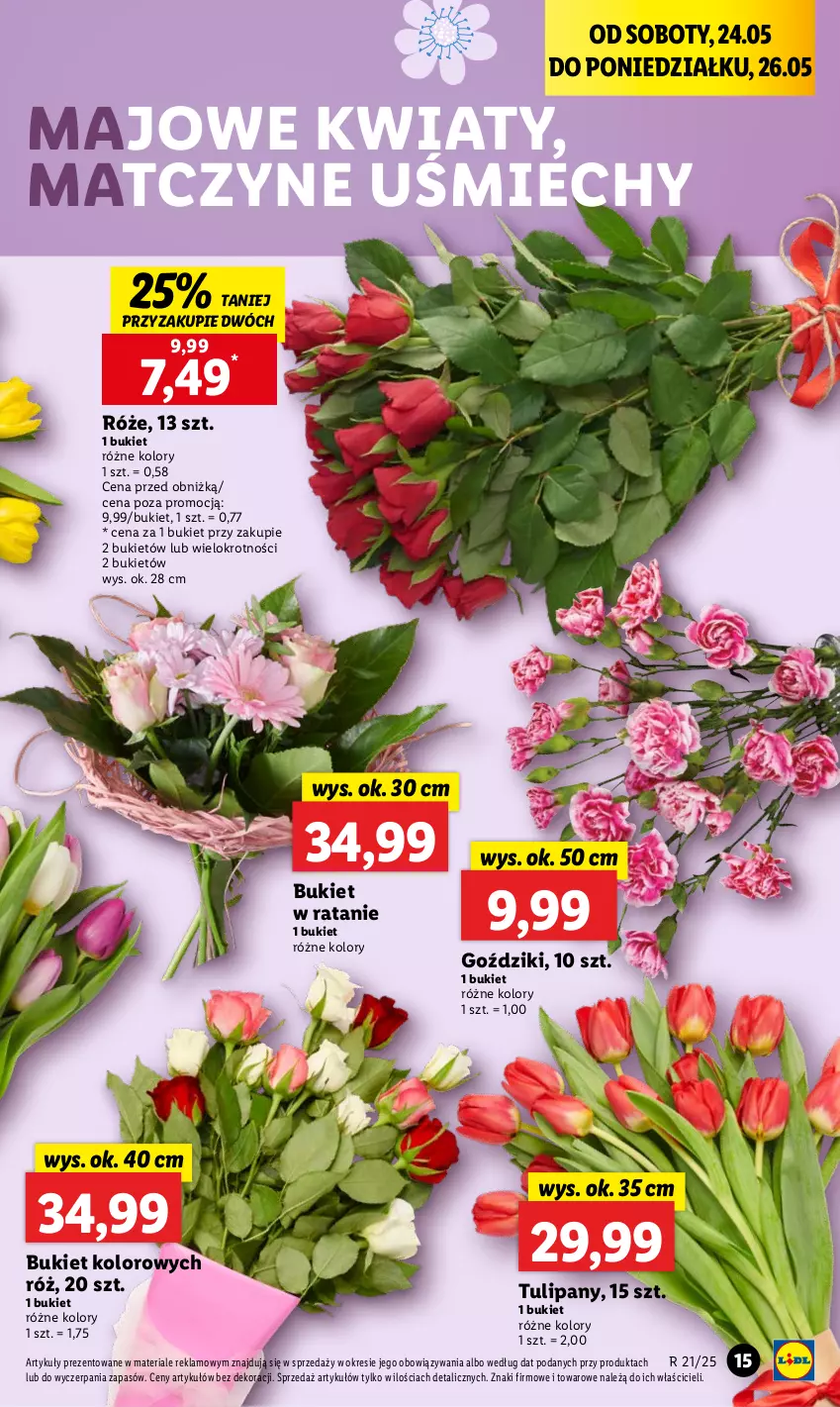 Gazetka promocyjna Lidl - GAZETKA - ważna 22.05 do 24.05.2025 - strona 17 - produkty: Bukiet, Tulipan